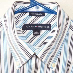 Long Sleeve Button Down Striped Shirt, Size Medium